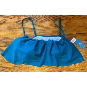 NWT Cupshe Ruffled Bikini Paded Top Women’s Large Teal Green